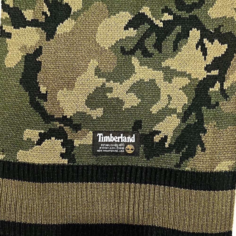 NWT Timberland Camo Jacquard Reversible Knit Scarf - Picture 8 of 15